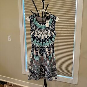 BCBG above knee  (5’5’’) boho/Native American print dress.